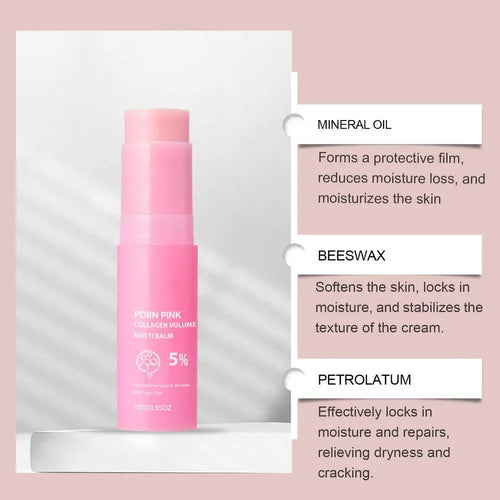 PDRN Pink Collagen Multi Balm, Fine Line Smoothing Skin Deep Hydrating & Plumping Moisturizer, Lightweight Serum